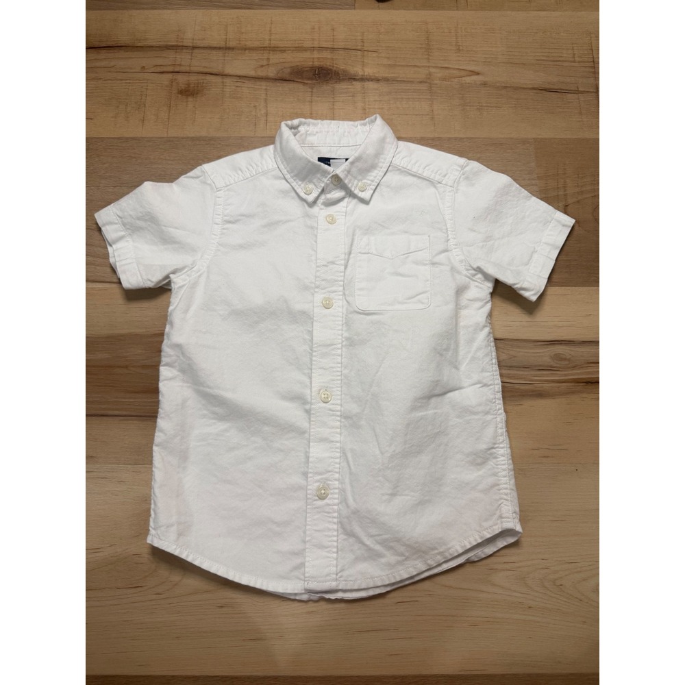 The Children's Place Boy's White Short Sleeve Oxford Button Down Shirt 4T